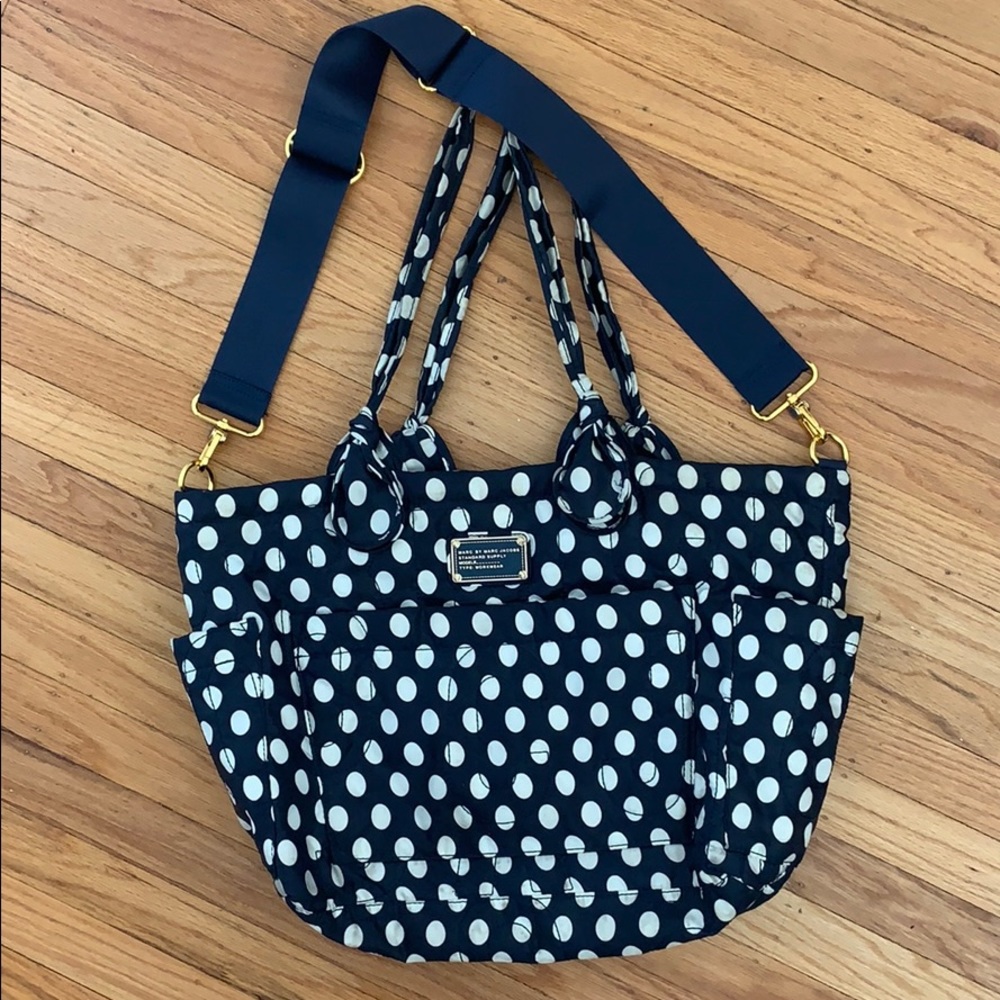 Marc by Marc Jacobs diaper bag navy blue and white